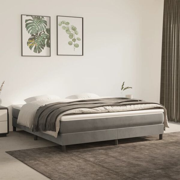 vidaXL Struttura Letto a Rete a Molle Grigio Chiaro 180x200 cm Velluto