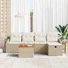 vidaXL Set Divano da Giardino con cuscino 6 pcs Beige polyrattan