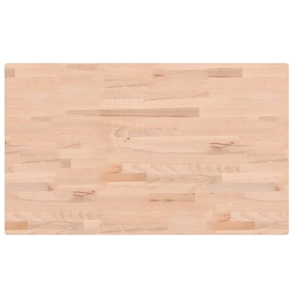 vidaXL Piano Tavolo 100x60x2,5cm Rettangolare Legno Massello di Faggio