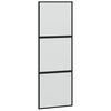 vidaXL Porta Scorrevole Nera 76x205 cm in Vetro Temperato e Alluminio
