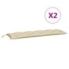 vidaXL Cuscini Panca da Giardino 2pz Beige 150x50x7 cm Tessuto Oxford