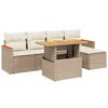 vidaXL Set Divano da Giardino 6 pz con Cuscini Beige in Polyrattan