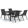 vidaXL Set da Pranzo da Giardino 5 pz Nero