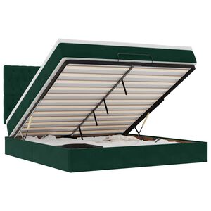 vidaXL Struttura Letto Pouf con Materassi 160x200 cm Velluto