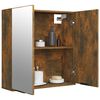 vidaXL Armadietto a Specchio da Bagno Rovere Fumo 64x20x67 cm