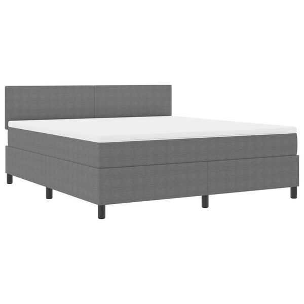 vidaXL Letto a molle Grigio chiaro e bianco 203 x 180 x 88 cm