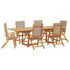 vidaXL Set Pranzo da Giardino 7pz Legno Massello di Acacia e Textilene