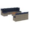 vidaXL Set Divani da Giardino 11 pz con Cuscini Grigio in Polyrattan