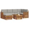 vidaXL Set divani con cuscino 7 pcs Grigio Naturale e Chiaro