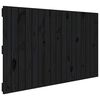 vidaXL Testiera da Parete Nera 108x3x60 cm in Legno Massello di Pino