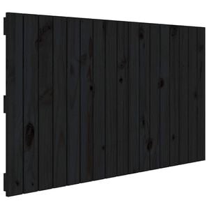 vidaXL Testiera da Parete Nera 108x3x60 cm in Legno Massello di Pino