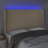 vidaXL Testiera a LED Crema 147x16x118/128 cm in Tessuto