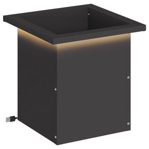 vidaXL Fioriera da giardino con LED Nero 30 x 30 x 30 cm Acciaio