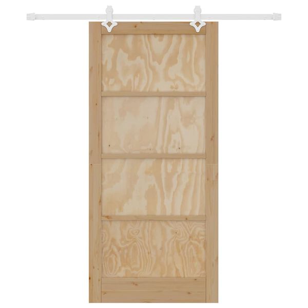 vidaXL Porta scorrevole Marrone 93 x 202 cm Pino massello
