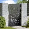 vidaXL Cancello da giardino nero 100x150 cm in acciaio con design a fiamma