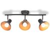 vidaXL Lampadario per 3 Lampadine E27 Nero e Oro