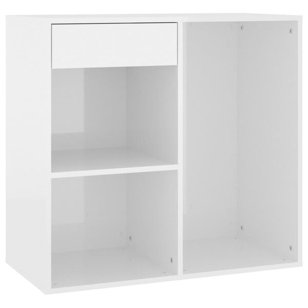 vidaXL Armadietto per Cosmetici Bianco Lucido 80x40x75 cm in Legno