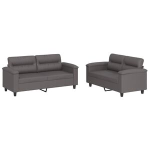 vidaXL Set di Divani 2 pz con Cuscini Grigio in Similpelle