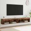 vidaXL Set mobile TV con led Legno vecchio Legno multistrato
