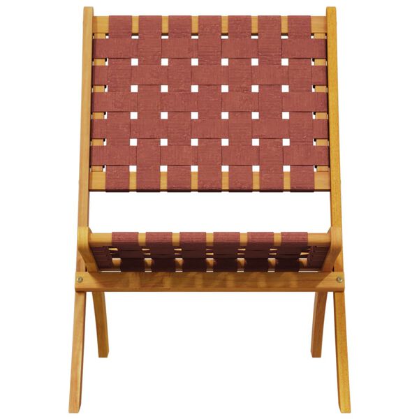 vidaXL Sedie Pieghevoli Giardino 2pz con Tavolino Rosse Legno Massello