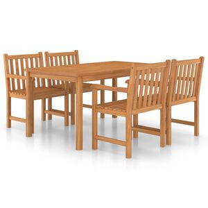 vidaXL Set da pranzo da giardino 5 pz 150x90 cm in legno massello di teak