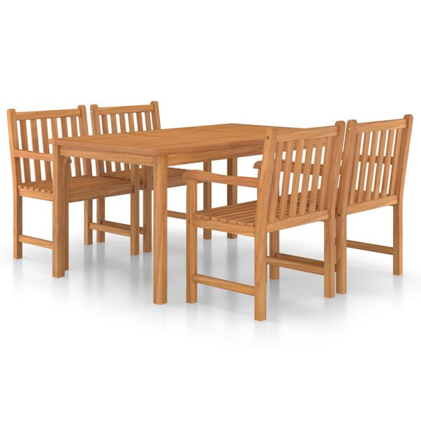vidaXL Set da pranzo da giardino 5 pz 150x90 cm in legno massello di teak