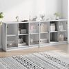 vidaXL Libreria con Ante Grigio Sonoma 204x37x75 cm Legno Multistrato