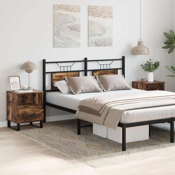 vidaXL Comodini 2pz Rovere Fumo 40x35x50 cm in Legno Multistrato