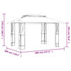 vidaXL Gazebo con Tetto Antracite 400x300x270 cm Acciaio
