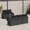 vidaXL Set di divani con cuscino 6 pcs Nero polyrattan