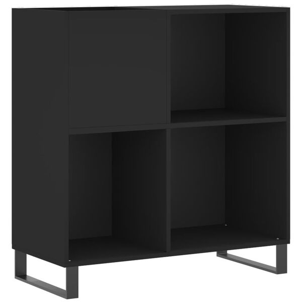 vidaXL Mobile Porta Dischi Nero 84,5x38x89 cm in Legno Multistrato