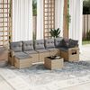 vidaXL Set Divano da Giardino 8 pz con Cuscini Beige in Polyrattan