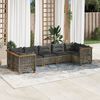 vidaXL Set Divani da Giardino 7 pz con Cuscini Grigio in Polyrattan