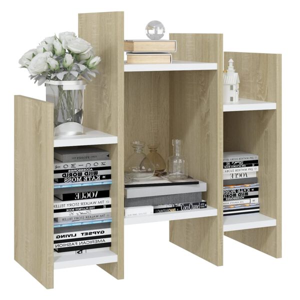 vidaXL Credenza Rovere Sonoma e Bianco 60x26x60 cm Legno Multistrato