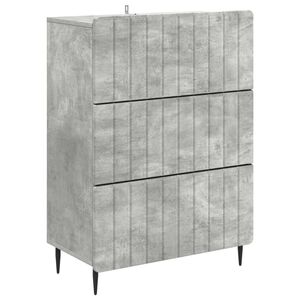 vidaXL Mobile con Cassetti Grigio Cemento 66 x 34,5 x 92 cm