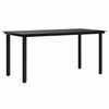 vidaXL Tavolo Pranzo Giardino Nero 160x80x74 Acciaio e Vetro Temperato