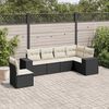 vidaXL Set Divano da Giardino 6 pz con Cuscini Nero in Polyrattan