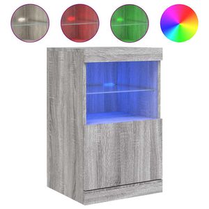 vidaXL Credenza con Luci LED Grigio Sonoma 41x37x67 cm