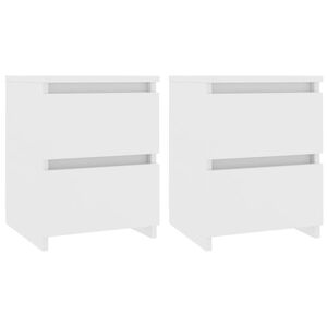 vidaXL Comodini 2 pz Bianco 30x30x40 cm in Legno Ingegnerizzato