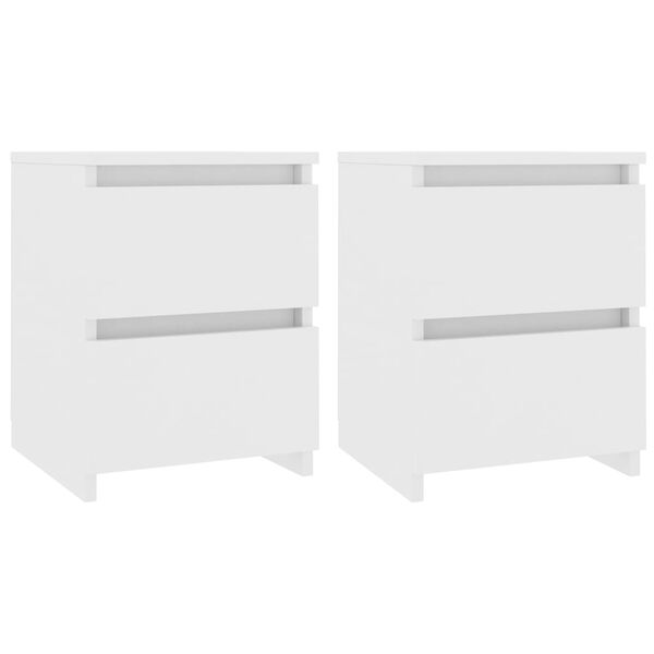 vidaXL Comodini 2 pz Bianco 30x30x40 cm in Legno Ingegnerizzato