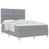 vidaXL Letto a molle con testiera Grigio chiaro 140 x 200 cm Tessuto