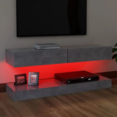 vidaXL Mobile Porta TV con Luci LED Grigio Cemento 120x35 cm