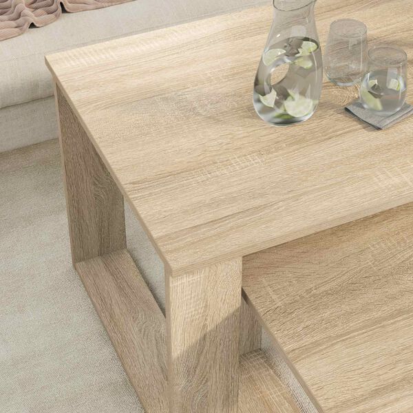 vidaXL Set di Tavolini da Caff&egrave; 2 pcs Rovere Sonoma Legno multistrato