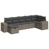 vidaXL Set Divani da Giardino 7 pz con Cuscini Grigio in Polyrattan