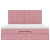 vidaXL Struttura Letto Pouf con Materassi Rosa 160x200 cm Velluto