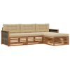 vidaXL Set di divani da esterno 4 pz Naturale e Beige
