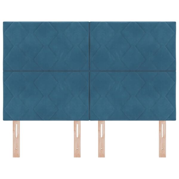 vidaXL Testiera con testiera Blu scuro 160 cm Velluto