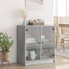 vidaXL Mobile con Ante in Vetro Grigio Sonoma 68x37x75,5 cm