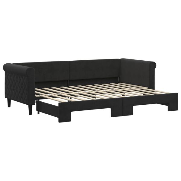 vidaXL Divano Letto con Letto Estraibile Nero 80x200 cm in Velluto