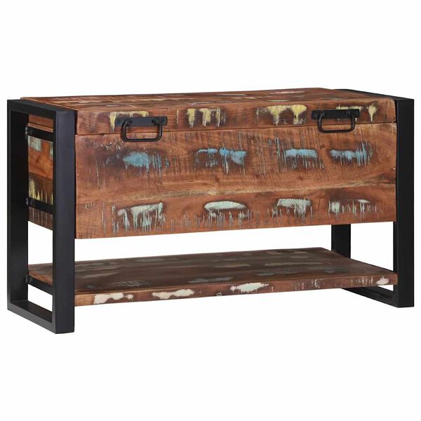 vidaXL Scatola di Stoccaggio Multicolore Legno massello di recupero